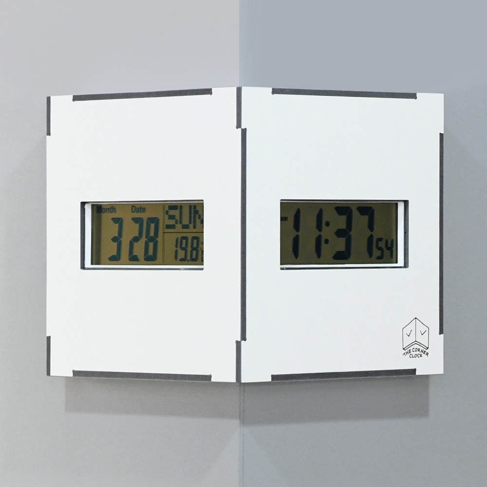 디지털 코너 벽시계-화이트 (Digital Corner Clock - White)