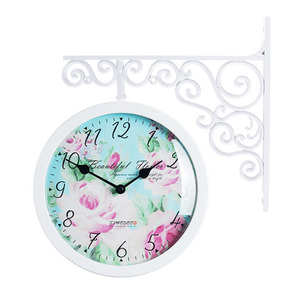 Classic Double Clock Flower4(WH)
