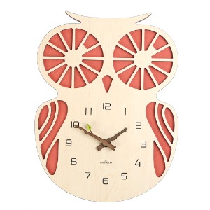 부엉이 레드 (Owl Red Clock)