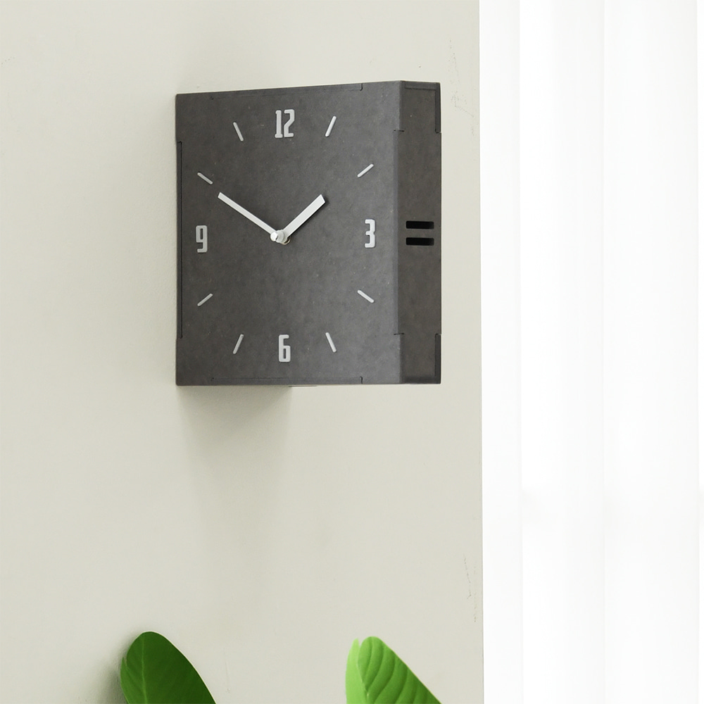 그레이 우드 양면 벽시계 (Gray Wood Double Clock)