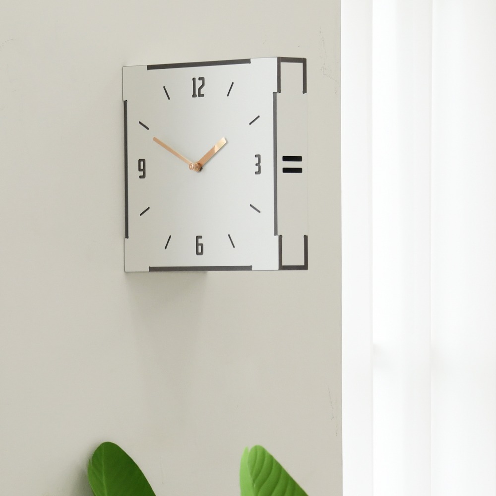 화이트 우드 양면 벽시계 (White Wood Double Clock)