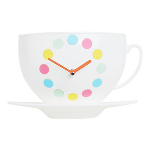 Coffee Cup Clock (Pastel)