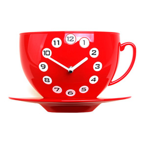 Coffee Cup Clock (Red)