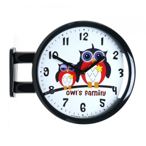 Character Double Clock 부엉이 Owl1(BK)