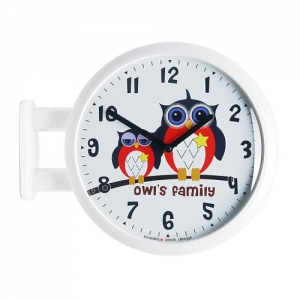 Character Double Clock 부엉이 Owl1(WH)