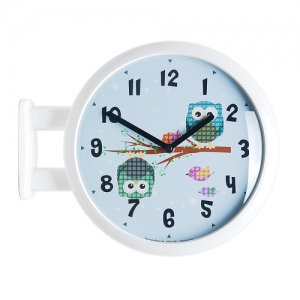 Character Double Clock 부엉이 Owl4(WH)