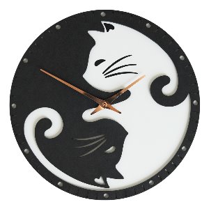 블랙앤화이트 고양이 벽시계 (Black &amp; White CAT Clock)