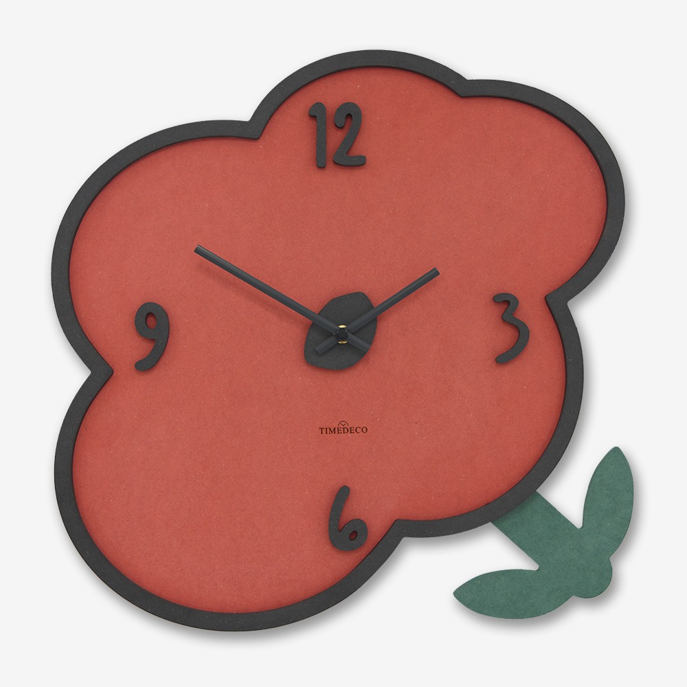 레드 플라워 인테리어 벽시계 (Red Flower Wall Clock)