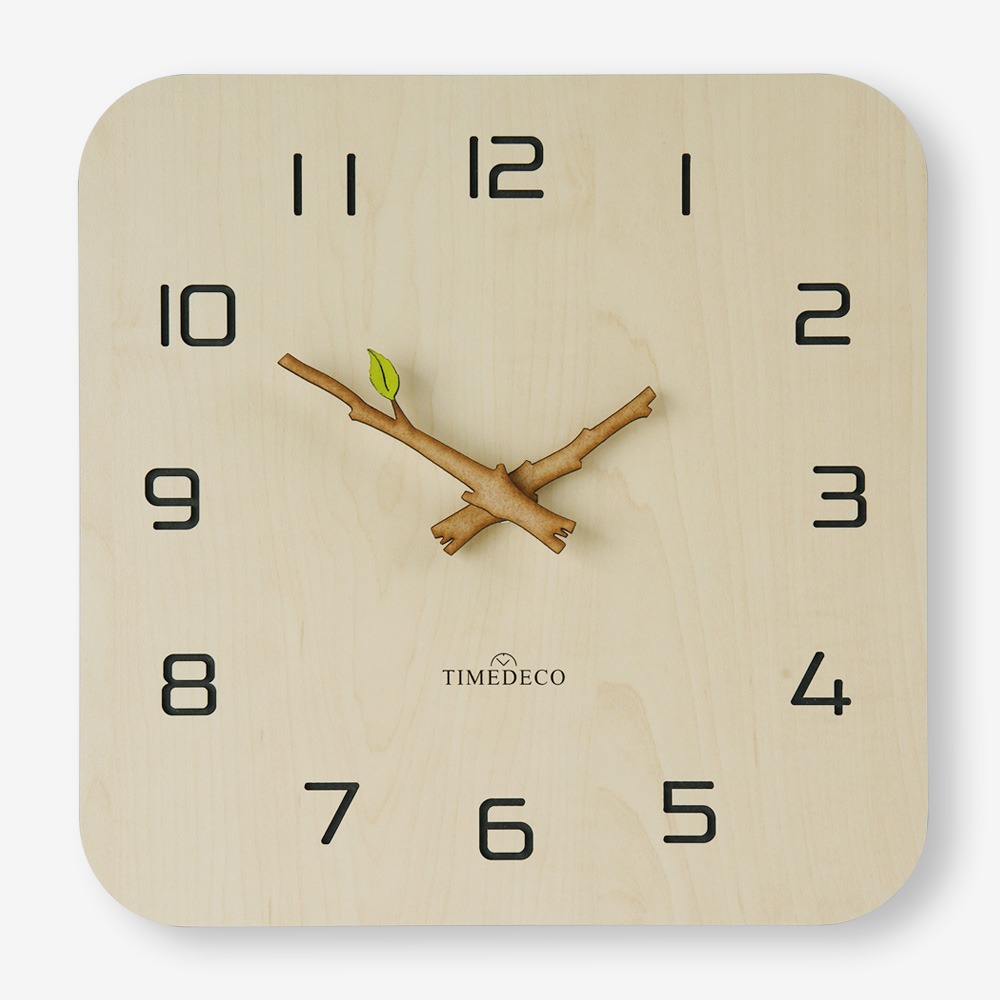 사각 나뭇잎 벽시계 (Square Leaf Clock)